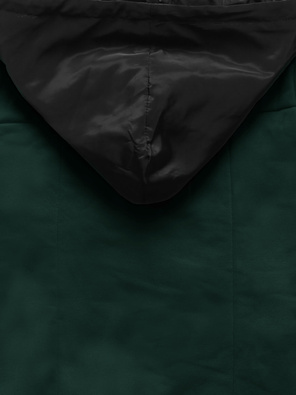 Zielona świetna krótka bluza damska z kapturem zapinana na guziki