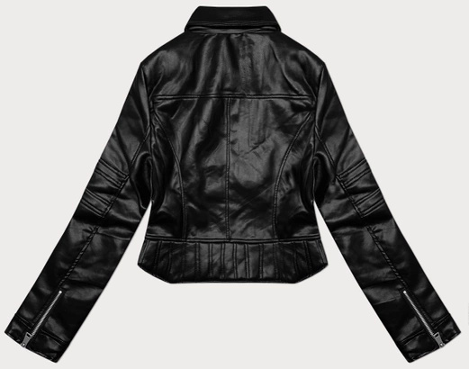 Czarna fantastyczna damska ramoneska kurtka skóra stójka