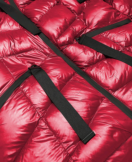 Czerwona lux zimowa pikowana kurtka