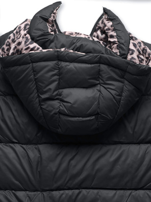 Czarny dwustronny damski bezrękawnik kamizelka paneterka