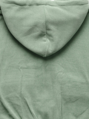 Miętowy prążkowany dres komplet z kapturem