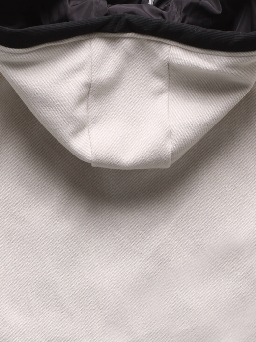 Beżowa damska kurtka przejściowa z kapturem w paseczki