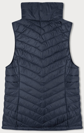 Granatowa pikowana kamizelka bezrękawnik ze stójką