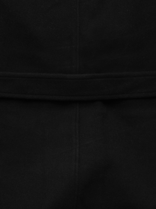 Czarny piękny damski płaszcz z genialnym futrzanym kołnierzem