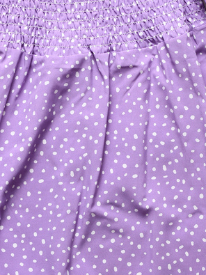 Fioletowa cudowna sukienka damska z bufiastymi rękawami