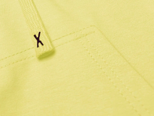 Cytrynowa bluza z kapturem basic kangurka gładka wygodna sportowa dresowa