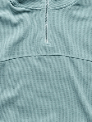 Miętowy dres komplet w prążek fason ze stójką