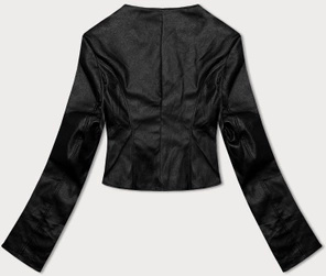 Czarna klasyczna ramoneska na suwak z dwiema kieszeniami