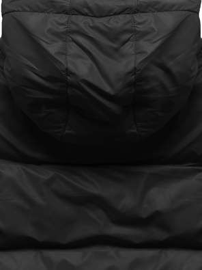 Czarny bezrękawnik kamizelka puchowa pikowana z kapturem