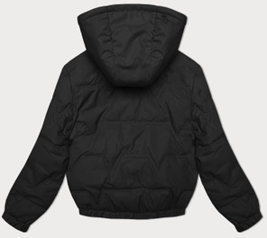 Czarna kapitalna przejściowa bomberka kurtka damska z kapturem