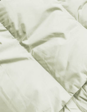 Seledynowa krótka puchowa kurteczka ze stójką