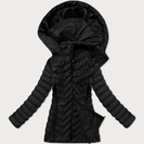 Czarny damski luźny pikowany płaszcz