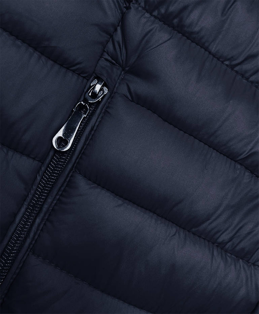 Granatowa pikowana kurtka ze stójką