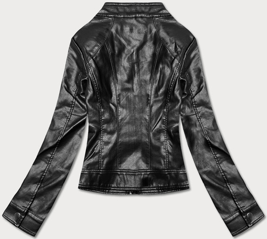 Czarna gładka kurtka ekoskóra ramoneska