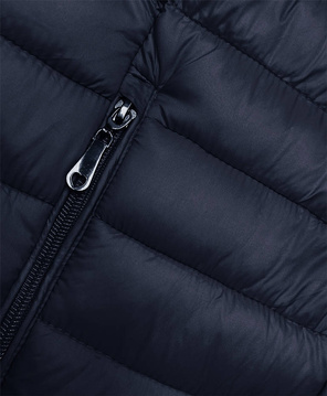 Granatowa pikowana kurtka ze stójką