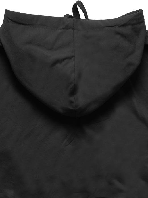 Czarna bluza z kapturem basic kangurka gładka wygodna sportowa dresowa