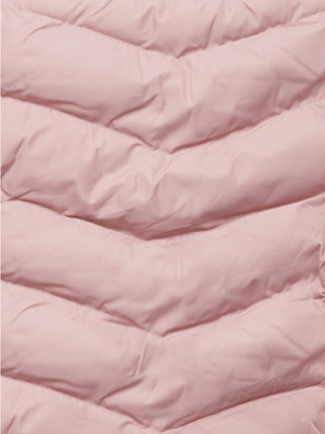 Różowy puchowy pikowany bezrękawnik z kołnierzem kamizelka ze stójką