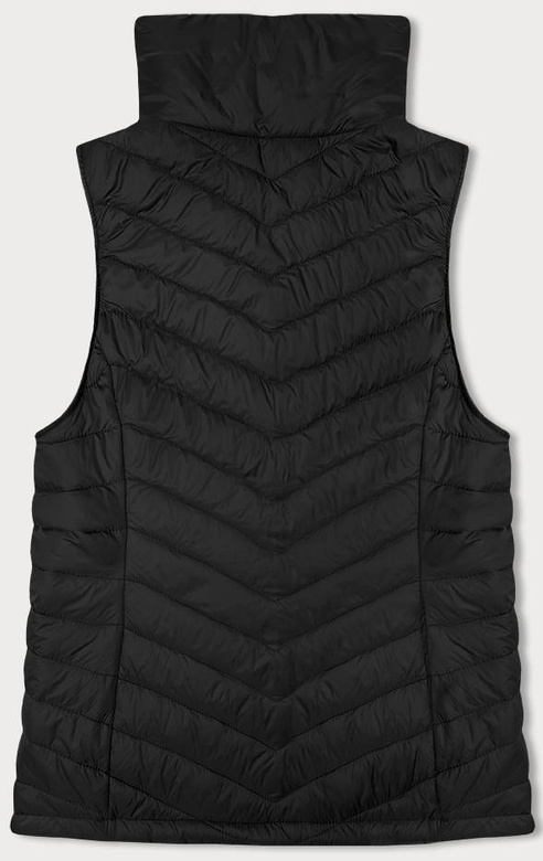 Czarna pikowana kamizelka bezrękawnik ze stójką