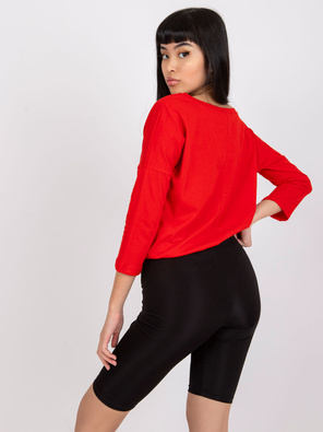 Ciemnozielona gładka i luźna bluzka basic, wiązana na dole