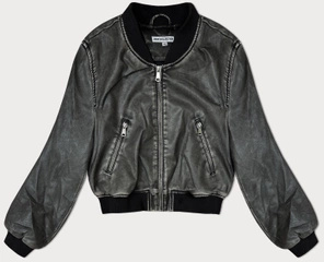 Czarna kapitalna skórzana bomberka