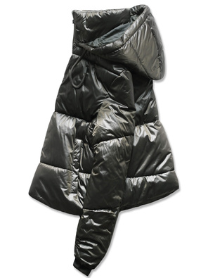 Zielona puchowa kurtka z kapturem