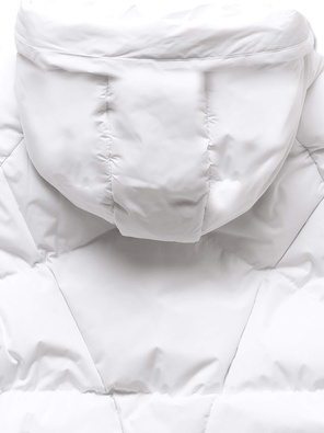 Biała kapitalna pikowana zimowa kurtka