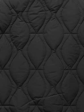 Czarny damski luźny pikowany płaszcz