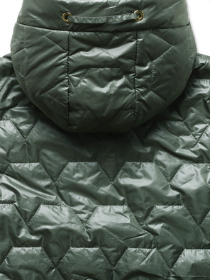 Khaki damski bezrękawnik kamizelka z kapturem