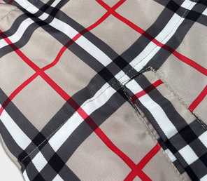 Łososiowy dwustronny bezrękawnik kamizelka krata