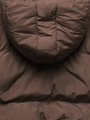 Czekoladowa genialna krótka damska kurtka puffer