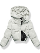 Jasnoszara genialna krótka damska kurtka puffer