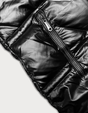 Czarna dwustronna lekka kurtka z kapturem azteckie wzory