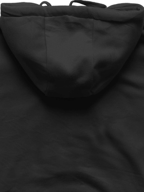 Czarna damska bluza dresowa z kapturem kangurka