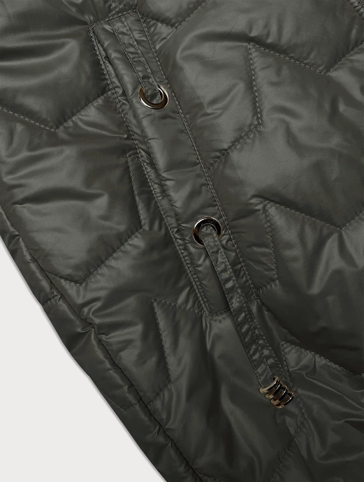 Khaki dwukolorowy czadowy bezrękawnik kamizelka damska z kapturem ściągacz