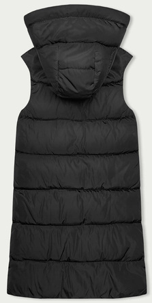 Czarno zielony długi dwustronny damski bezrękawnik kamizelka z kapturem