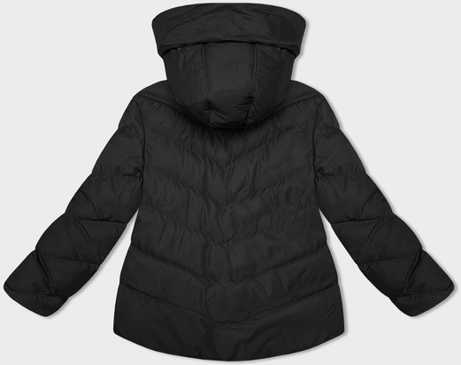 Czarna pikowana kurtka z kapturem