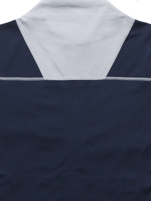 Szaro granatowa zapinana na suwak sportowa bluza ze stójką