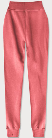 Różowe damskie dresowe spodnie casualowe z kieszeniami i ściągaczem