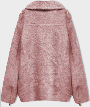 Pudrowa wełniana damska kurtka alpaka