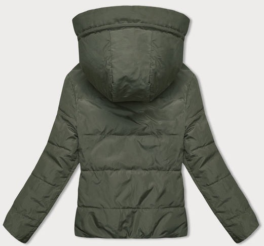 Cappuccino khaki dwustronna kurtka z kapturem