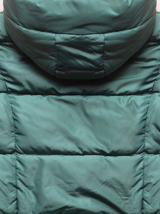 Ciemnozielona fantastyczna damska zimowa kurtka z kapturem