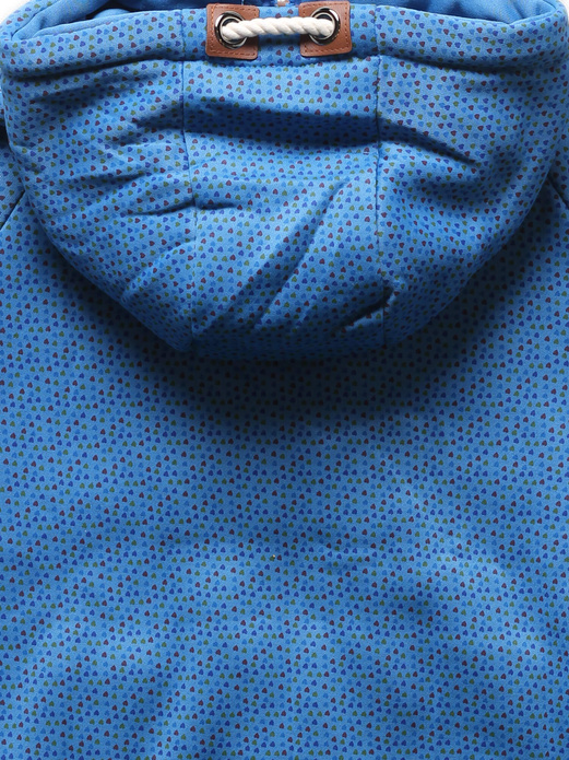 Niebieska genialna bluza damska z kapturem w malutkie serduszka