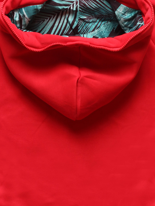 Czerwona asymetryczna damska długa bluza z kapturem