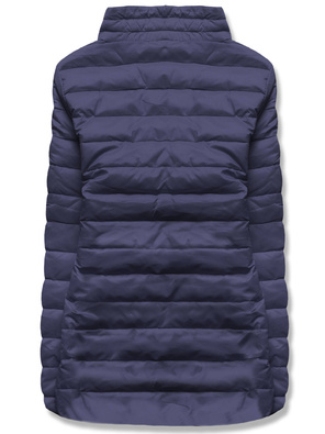 Granatowa lekka pikowana kurtka przejściowa ze stójką