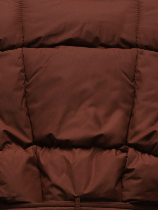 Czekoladowa damska zimowa kurtka z kapitalnym kołnierzem