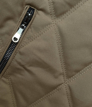 Oliwkowa przejściowa kapitalna kurtka ze ściągaczem