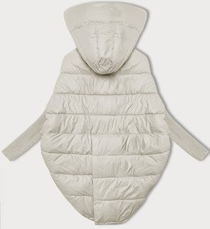 Ecru unikalna asymetryczna damska kurtka oversize