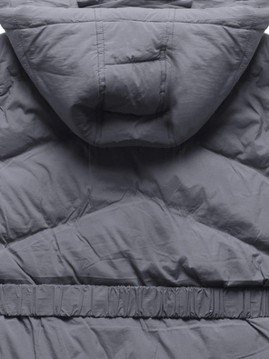 Grafitowa przejściowa kurtka damska z paskiem