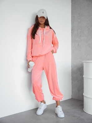 Cappucino damski welurowy kapitalny gładki dres komplet 