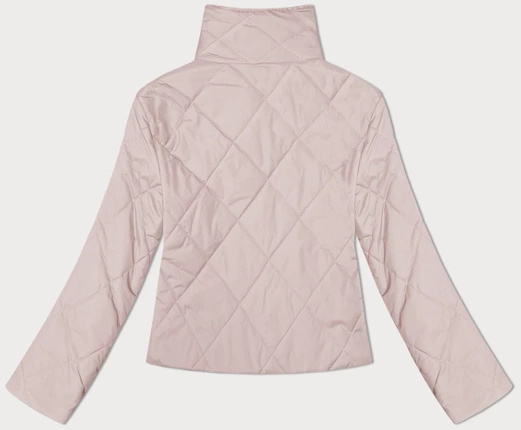 Pudrowa kapitalna damska kurtka przejściowa ze stójką